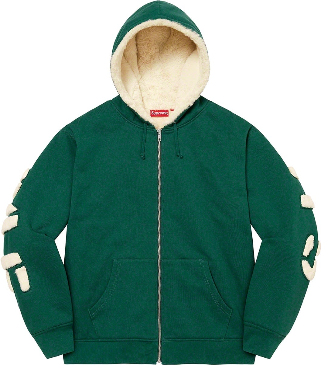 Faux Fur Lined Zip Up Hooded Sweatshirt view 12